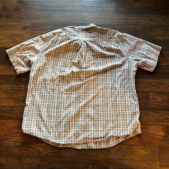 Multicolor Plaid Lands’ End Button-down Short Sleeve Shirt XL - Picture 3 of 5